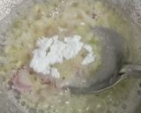 A picture of step 3 of Alfredo (white sauce) Macaroni.
