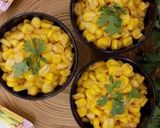 A picture of step 3 of Chatpati corn chat.