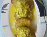 A picture of step 6 of Apple jalebi with kesar ice-cream.