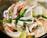 Hình bước làm 4 của món Mực Hấp Hành Cần
