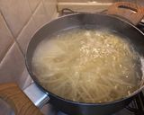 A picture of step 4 of Artichoke Carbonara Pasta.