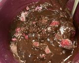 A picture of step 3 of Raspberry brownies.