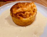 A picture of step 7 of Maccheroni Soufflé with Parmesan Fondue by Davide Scabin.