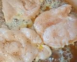 A picture of step 2 of Lemon chicken in dill sauce.