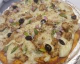 A picture of step 6 of Ginger malai boti pizza 🍕😋.