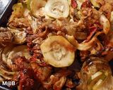 Une image de l'étape 5 de Poulet à la rôtissoire, aubergines tomates et courgettes.