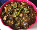 A picture of step 9 of Fried Aloo Baingan.