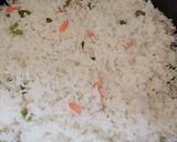 A picture of step 3 of Shezwan triple rice.