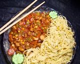 A picture of step 5 of American Spaghetti Platter.