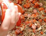 A picture of step 4 of Mushrooom Sausage in Oven.