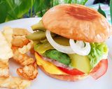 Foto del paso 6 de la receta: "Burger" casera con patatas fritas y salsa "cacio e pepe" 🔥🔥