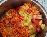 A picture of step 1 of Lentil dish.
