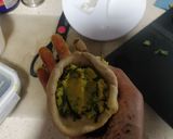 A picture of step 3 of Aloo Maithi (Fenugreek) leaves stuff Paratha.