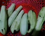 A picture of step 3 of Fry Aalo byngan ki bhaji.