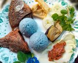 Foto langkah ke 5 dari resep Nasi Uduk Bunga Telang.