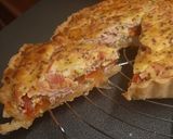 Une image de l'étape 9 de Quiche à la tomate, aux échalotes et au jambon.