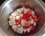 A picture of step 2 of Punjabi khatta meetha mixed vegetable pickle.