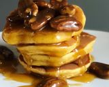 A picture of step 4 of Pumpkin Pancakeswith Salted Butterscotch Sauce.