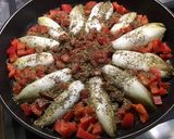 Une image de l'étape 9 de Flan d'endives caramélisées aux tomates, poivron, jambon cru et fromage frais.