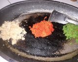 A picture of step 2 of Tricolor coconut sandesh.