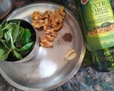 A picture of step 1 of Basil pesto sauce.