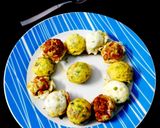 A picture of step 1 of Chicken cheese egg balls.