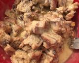 A picture of step 2 of Eggnog bread pudding.
