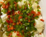A picture of step 5 of Thabi’s potatoes salad.