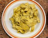 A picture of step 5 of Basil Fettuccine pasta.