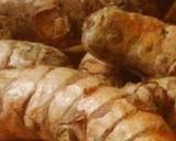 A picture of step 1 of Winter special kacchi haldi ki panjiri /raw turmeric panjiri.