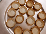 Tarteletas con palmitos, jamón y salsa golf
