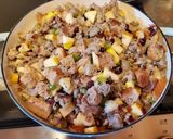A picture of step 3 of Thanksgiving Stuffing.