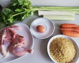 A picture of step 1 of Chicken Soup with Vegetables and Pasta.
