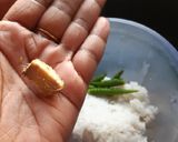 A picture of step 1 of Rice bread roll(leftover rice).