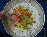 A picture of step 8 of Jhal muri.