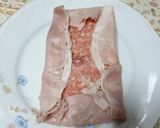 Pas rețetă Trigoane de șuncă cu salam și brânză topită 2 fotografie