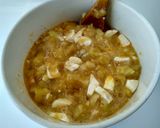 A picture of step 5 of Spanish Omelette with Goat Cheese and Caramelized Onion.