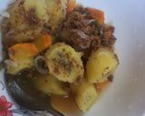 A picture of step 5 of Matoke with minced beef.