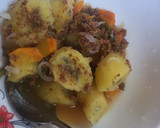 A picture of step 5 of Matoke with minced beef.