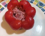 A picture of step 4 of Stuffed Peppers with Ground Beef and Quail Eggs.