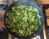 A picture of step 2 of Mezze Maniche with Broccoli Cream and Sausage.