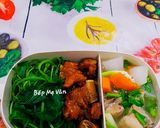 Hình bước làm 3 của món Hộp Cơm Vui Vẻ 5:(sườn non kho,đậu hủ chiên sả...)