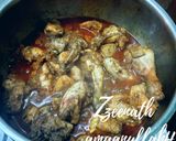 A picture of step 2 of Paalak Maat Chicken or Spinach Amaranthus Chicken.