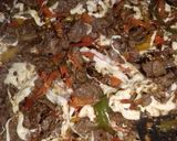 A picture of step 2 of Beef Alambre.