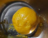 A picture of step 1 of Kesar pista peda.