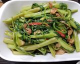A picture of step 8 of Malaysian Stir Fry Water Spinach with Shrimp Paste 馬來西亞蝦醬炒通菜.
