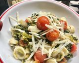 A picture of step 5 of Orecchiette with Broccoli Rabe and Cherry Tomatoes.