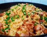 Hình bước làm 2 của món Cơm chiên kim chi