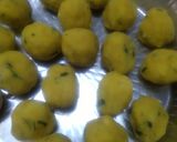 A picture of step 1 of Aloo vada with mango juice.