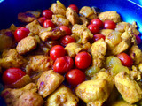 Pinchitos de pollo con cebolla y tomatitos cherry